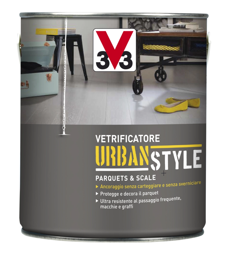 VETRIFICATORE PARQUET - URBAN STYLE - GRIGIO CEMENTO SATINATO - 2,5 LITRI